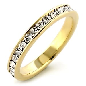 FULL ETERNITY SWAROVSKI CRYSTAL RING 18KRGP-SZ10/12